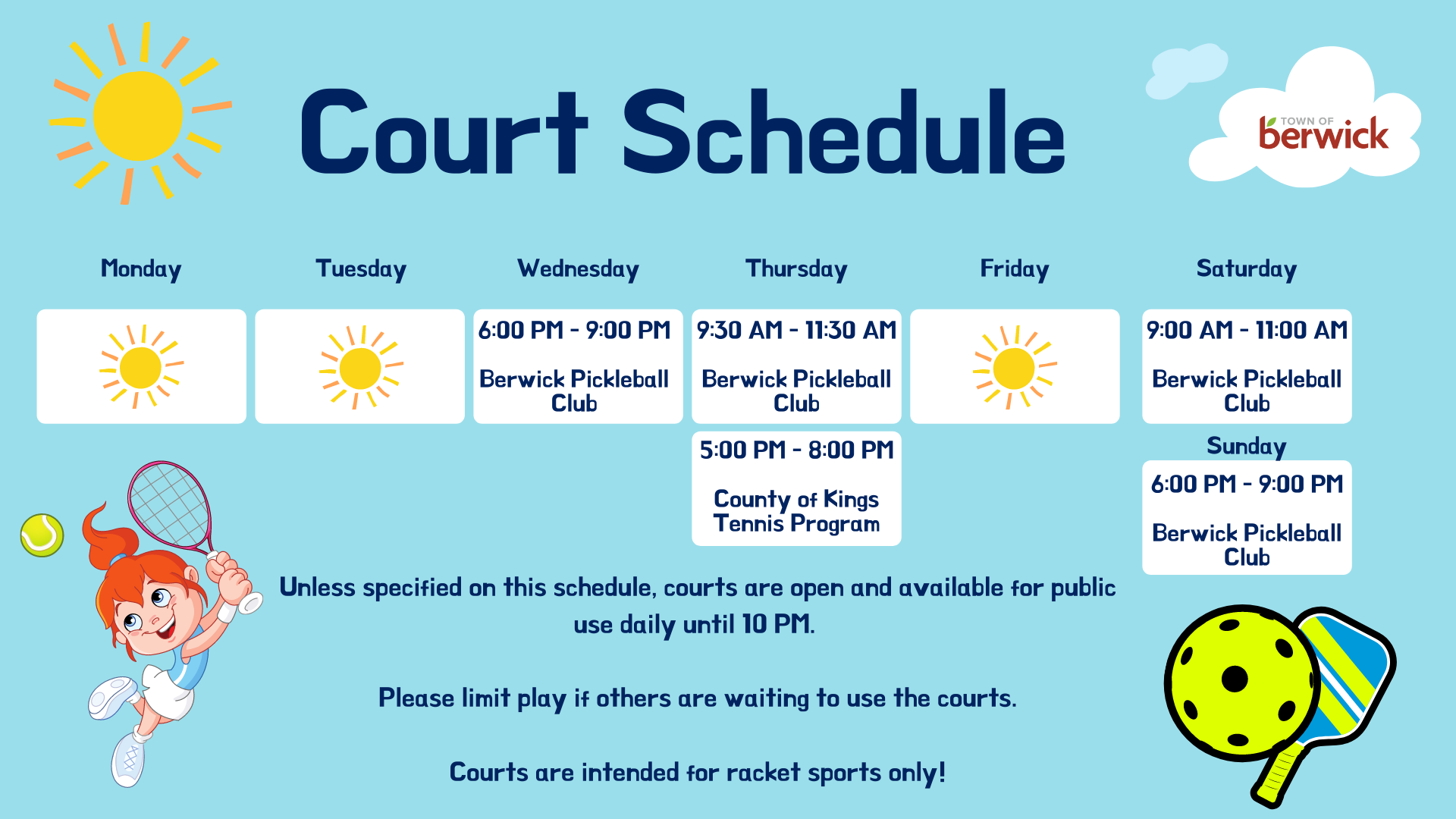 Tennis Court Schedule